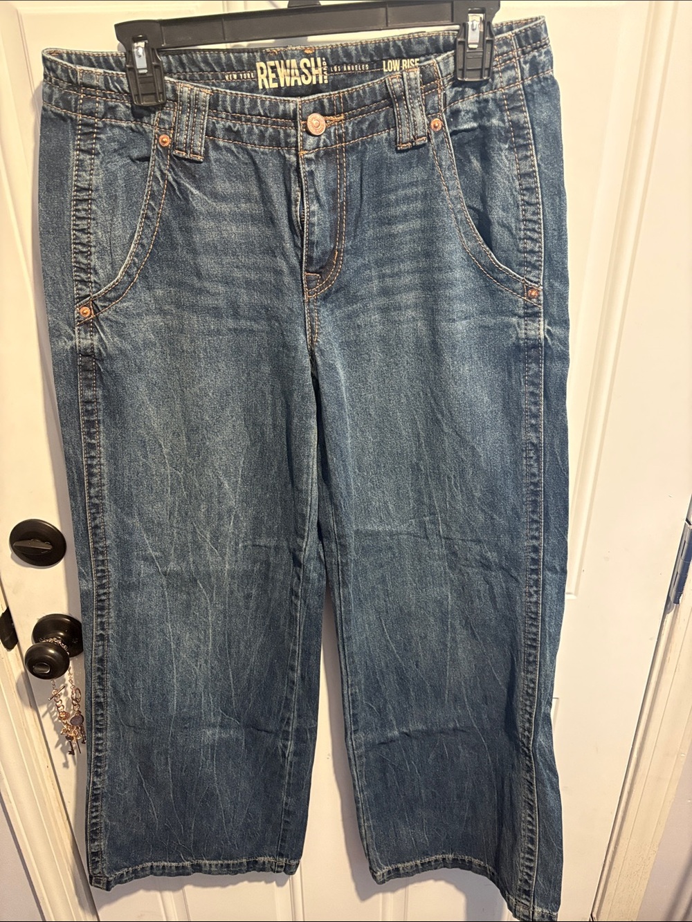 Rewash Medium Blue Wide Leg Jeans